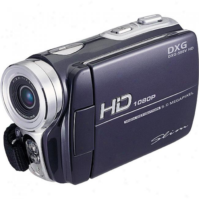 Dxg 580v Charcoal High-def Camcorder, 1080p, 5mp Still Shots, 3.0