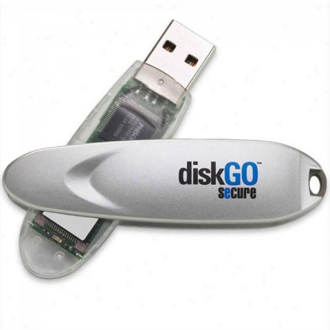Edge 8gb Diskgo Secure Usb 2.0 Flash Drive, Silver