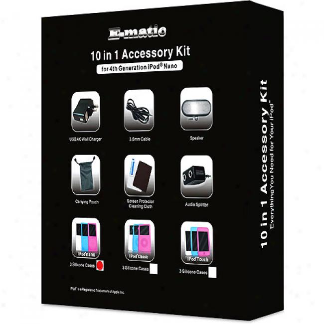 Ematic 10-in-1 Accessory Kit For Ipod Nano