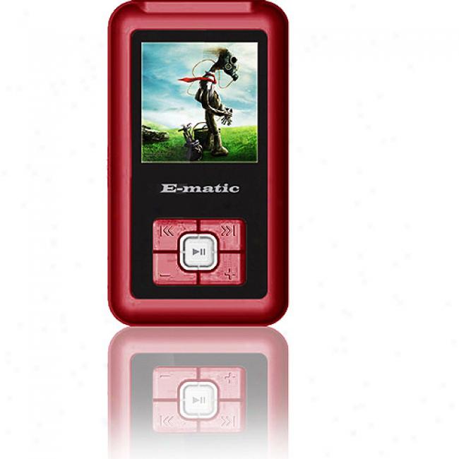 Ematic 2gb Video Mp3 Player W/ 1.5'' Screen, Red