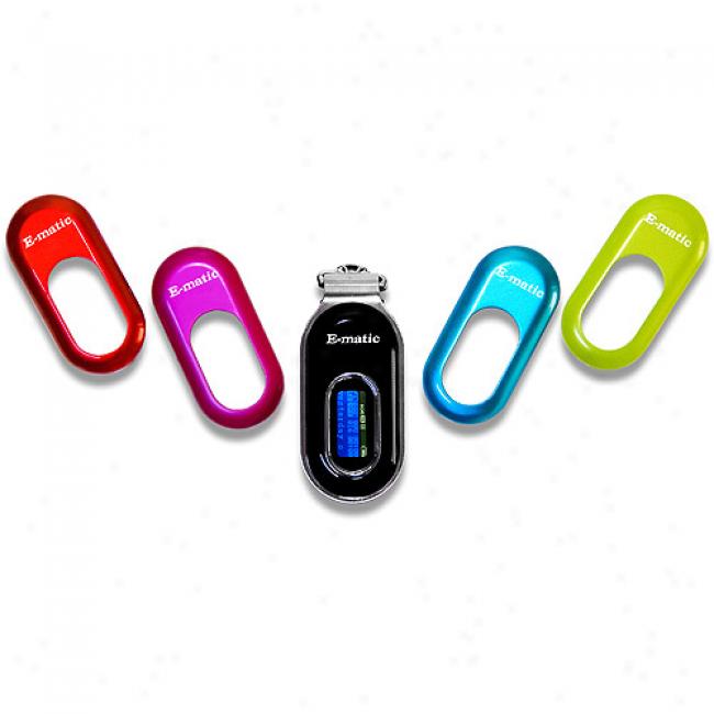 Ematic 4gb Mp3 Player With 5 Changeable Color Clips