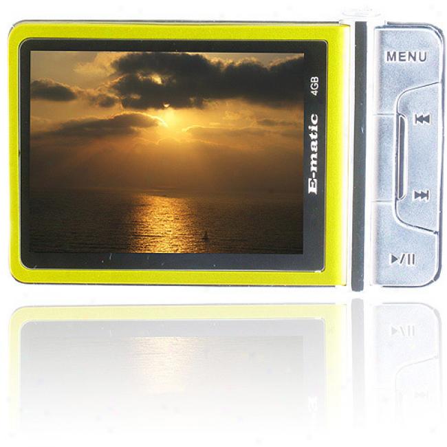 Ematic 4gb Video Mp3 Player With Camera And Video Recorder, Vibrant Yellow