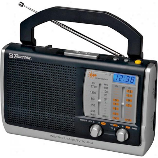 Emerson Instant Weather Am/fm Tv Band Clock Radio, Rp6250