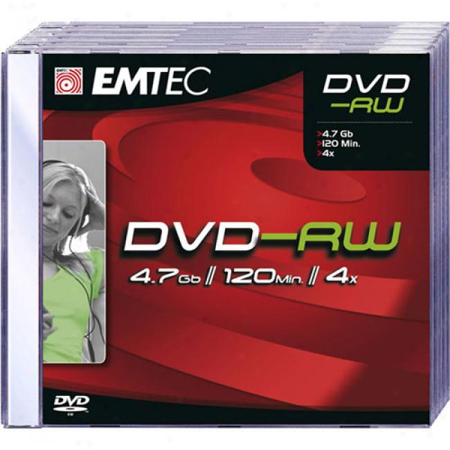 Emtec 4x Rewritable Dvd-rw Discs, 5-pack