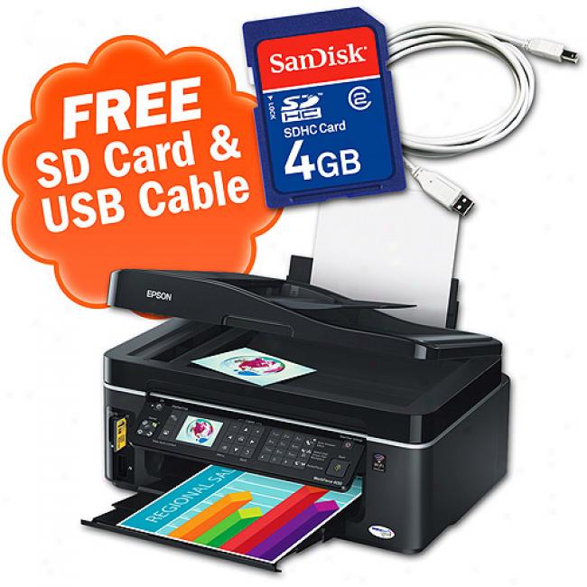 Epson Workforce 600 Printer;sandisk 4gb Sd Memory Card And A Cables To Go 10ft Usb Cable