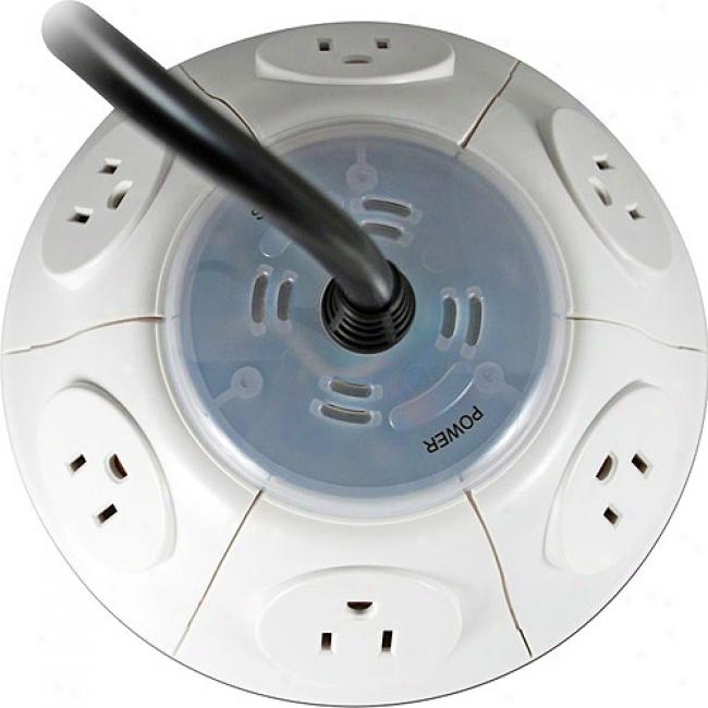 Ezzpace Ufo 6-outlet Surge Protector, White