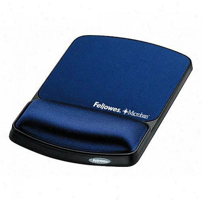 Fellowes Gel Wrist Rest W/ Microban Product Protection - Sapphire