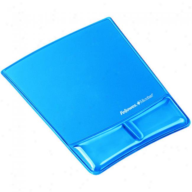 Fellowes Mouse Pad And Wrist Support Combination - Blue Gel