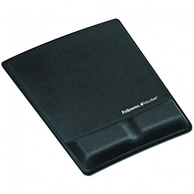 Fellowes Mouse Pad And Wrist Support Combination - Black Fabric