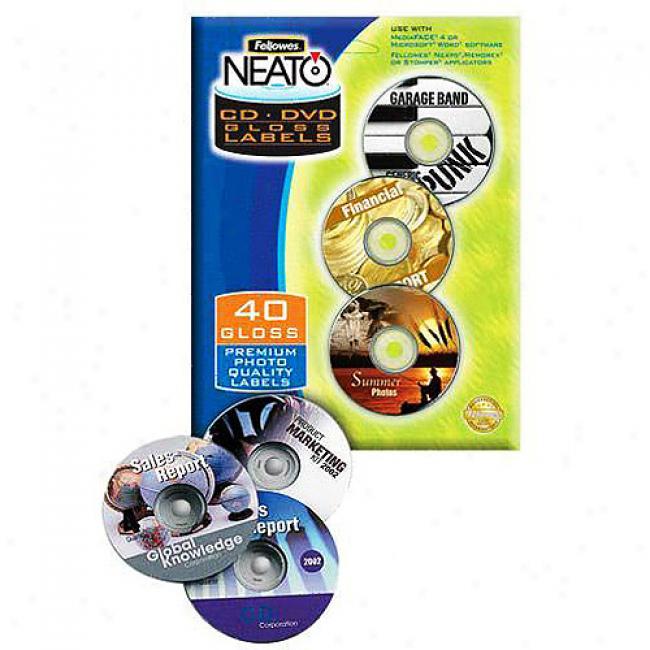 Fellowes Neato Cd/dvd Labels Gloss 40-count