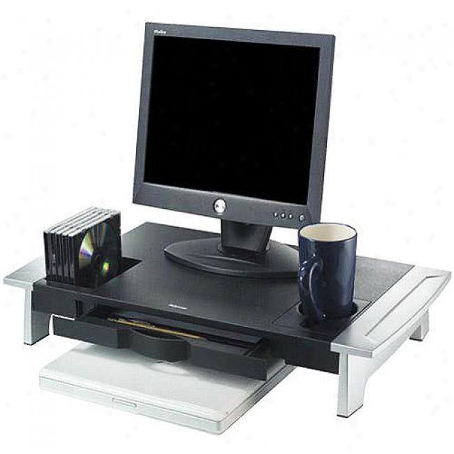 Fellowes Office Suites Large Monitor Risre, Black / Silver