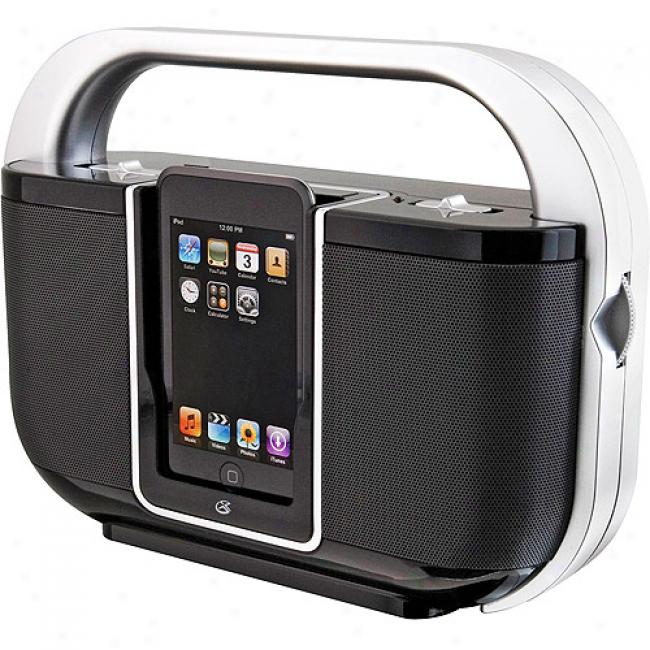 Gpx Bi108b Portable Ipod Speaker With Dock & Recharge