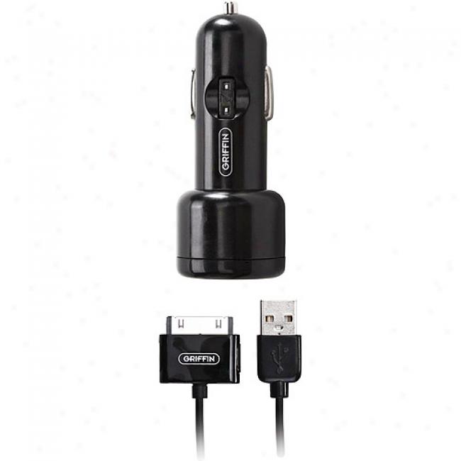 Griffin Powerjolt Redesigb Car Charger For Ipod, Black