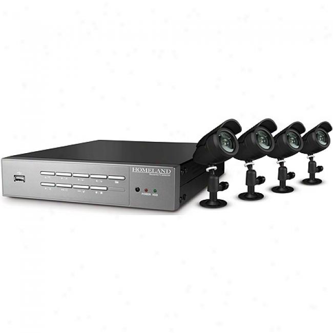 Homeland Security 320gb 4 Channel Dvr With 4 Indoor/outdoor Cameras
