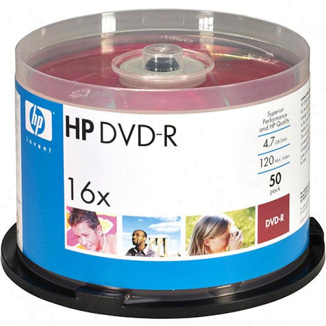 Hp 16x Write-once Dvd-r Spindle With Ink Jet Printable Surface - 50 Disc Spindle