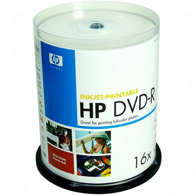 Hp 16x Write-once Dvd-r Spindle With Ink Jet Printable Surface - 100 Disc Axis
