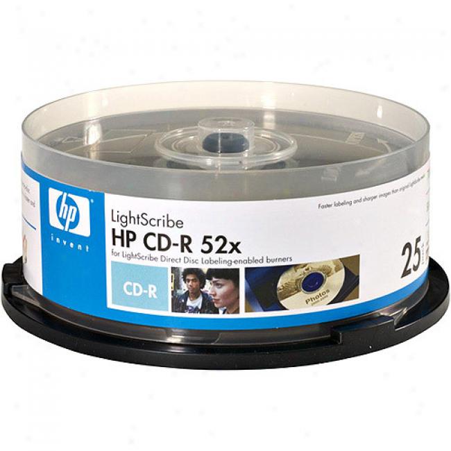Hp 52x Write-oncr Cd-r Spindle With Lightscribe Technology - 25 Disc Spindle