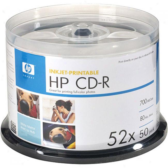 Hp 52x Write-once Cd-r Spindle With Ink Jet Printable Surface - 50 Disc Spindle