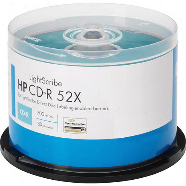 Hp 52x Write-once Cd-r With Lightscribe Technology - 50-pack, Cake Box