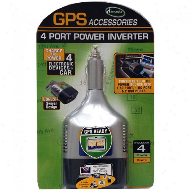 Iconcepts 4-port Power Inverter Because Gps Car Units