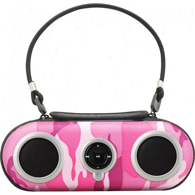 Ihome Camouflage Portable Water-resistant Speaker Case For Ipod, Pink