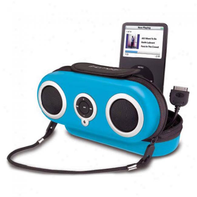 Ihome Portable Stereo Speakers & Sport Case For Ipod, Ih19nl Blue