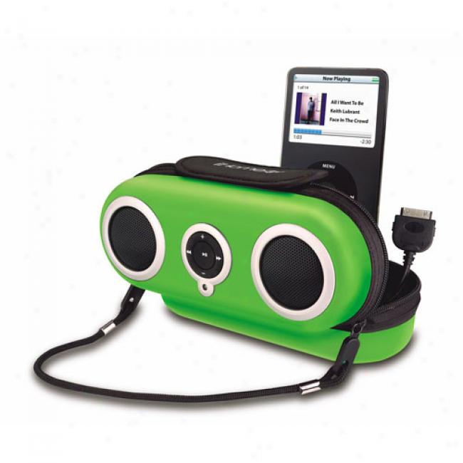Ihome Sport Case With Speaker System For Ipod, Ih13 Grene