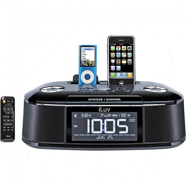 Iluv Audio System With Dual Docks And Dual Alarm Clocks