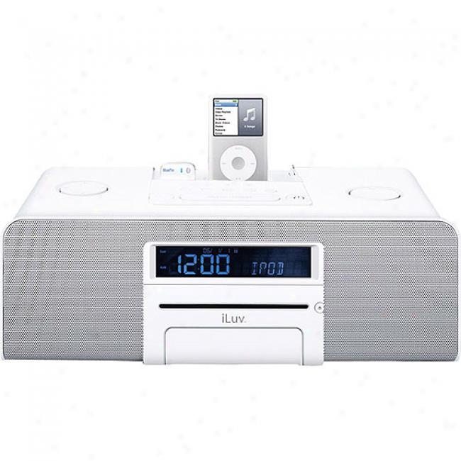 Iluv Bluepun Hi-fi Multimedia System With Cd Player For Ipod - White