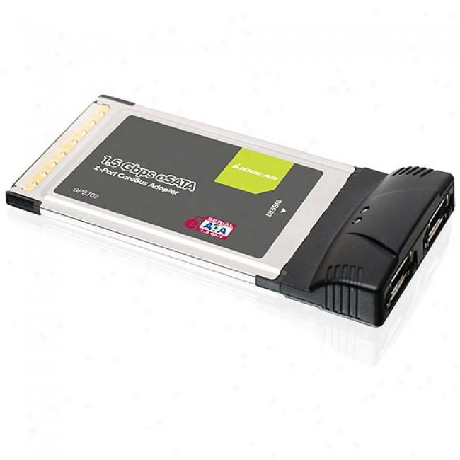 Iogear Esata 1.5gpbs Dual Port Cardbus Card For Laptops