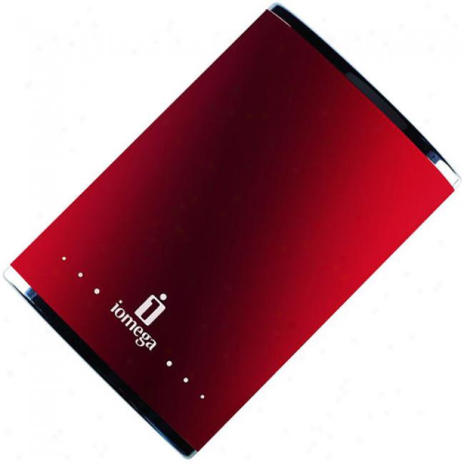 Iomega 500gb Ego Portable Usb Hard Drive - Ruby Red