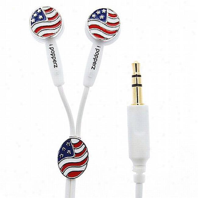 Ipopperz American Flag Earbud Headphones