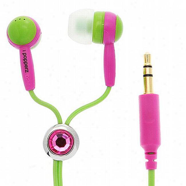 Ipopperz Green/pink/green Earbud Headphones