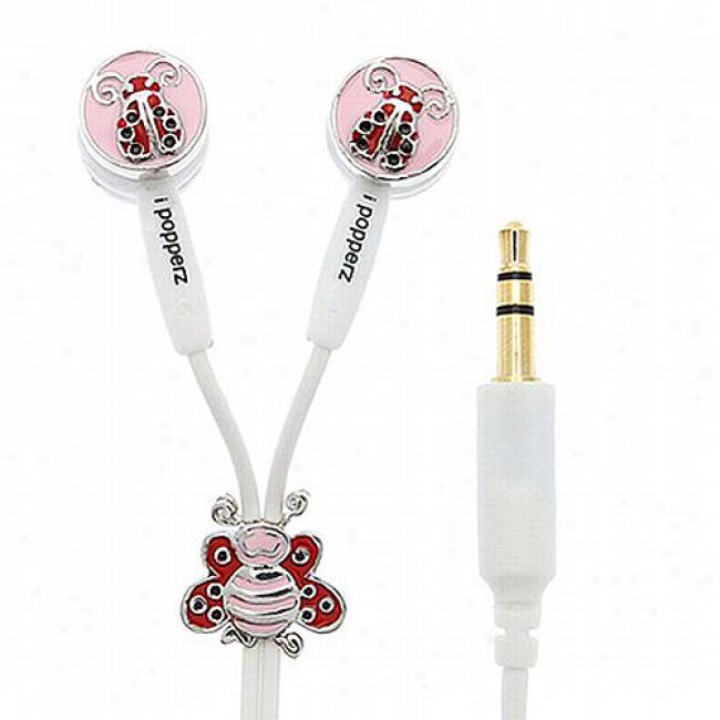 Ipopperz Fortunate  Ladybug Earbud Headphones