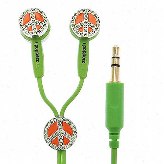 Ipopperz Peace Sign Earbud Headphones