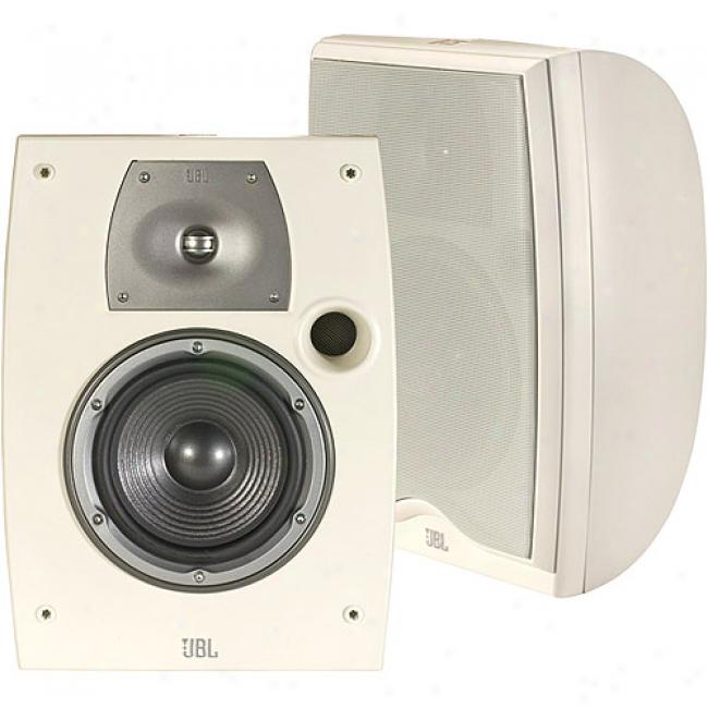 Jbl 6 Inch 2-way Weather Resistant Bookshelf Speaker - 125-watt, White, Pair