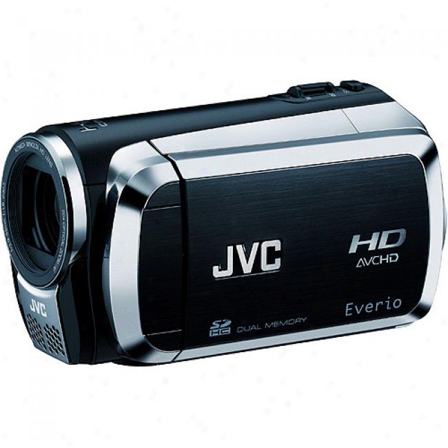 Jvc Everio Gz-hm200 Onyx Black, Dual Sd/sdhc Memory Card Slots, 20x Optical Zoom, 2.7
