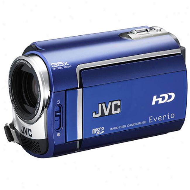 Jvc Everio Gz-mg330 Blue ~ 30gb Hard Disk Drive (hdd Camcorder, 35c Optical Zoom, Microsd Memory Card Slot