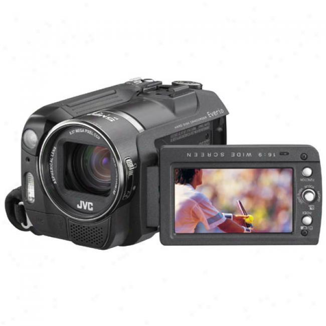 Jvc Everio Gz-mg555 Black 30gb Hard Disk Drive (hdd) Camcorder With Dock, 10x Optical, Sdhc Memory Card Slot