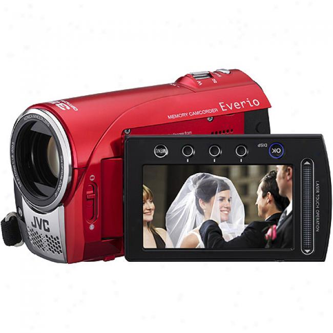 Jvc Everio Gz-ms100 Red ~ Digital Flash Memory Camcorder, 35x Optical Zoom, Sd Recollection Card Slot