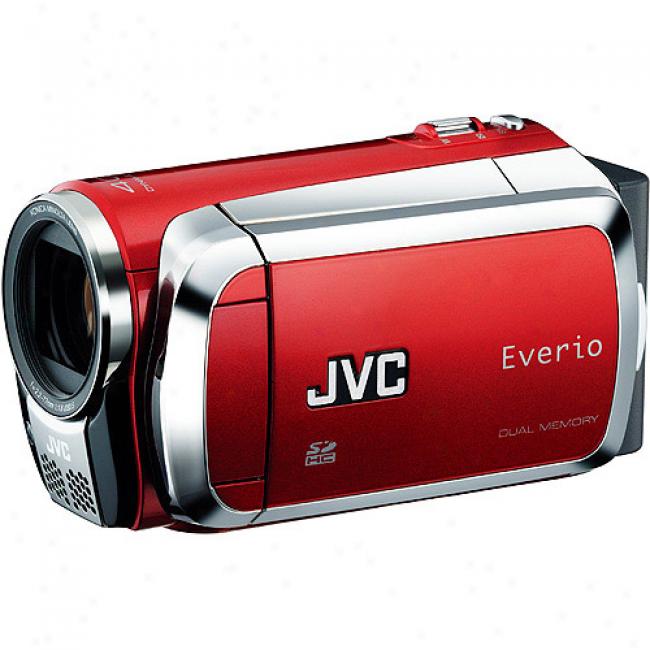 Jvc Everio Gz-ms120 Garnet Red Flash Memory Camcorder, 40x Optical Zoom, 2.7