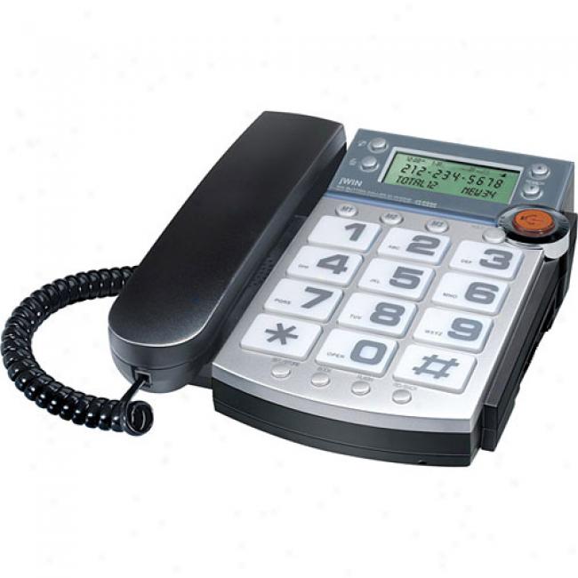 Jwin Big-button Phone W/ Caller Id & Speakerphone, Black