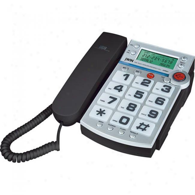 Jwni Big-button Phone W/ Wireless Emergency Remote Control, Black