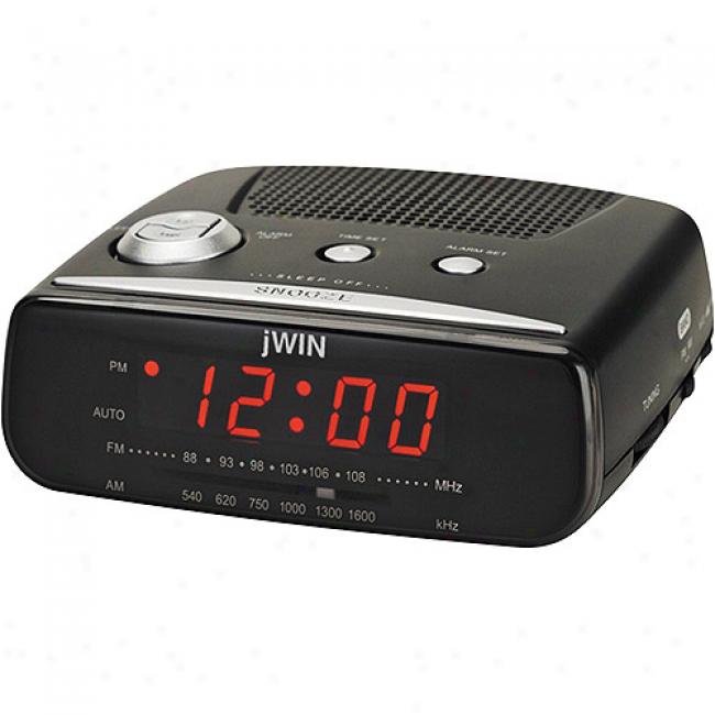 Jwin Compact Digital Alam Clock iWth Am/fm Radoo