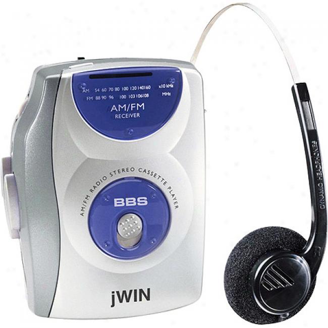 Jwin Personal Am/fm Stereo Cassette Player, Blue