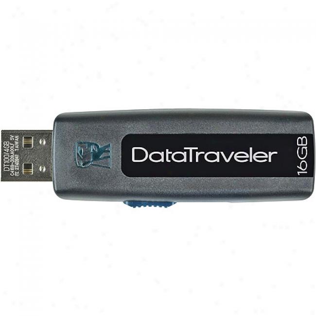 Kingston 16gb Datatraveler 100 Usb Flash Drive, Black