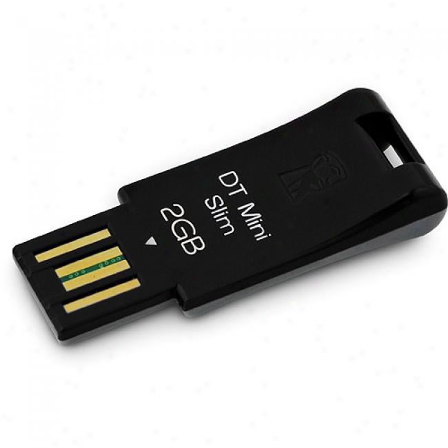 Kingston 2gb Datatraveler Mini Slim Usb Flash Drive, Black