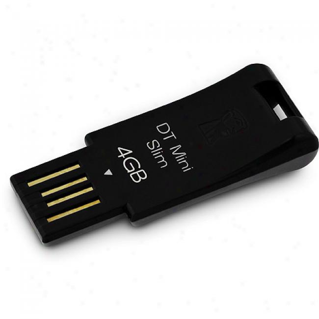 Kingston 4gb Datatraveier Mini Usb Flash Drive, Black