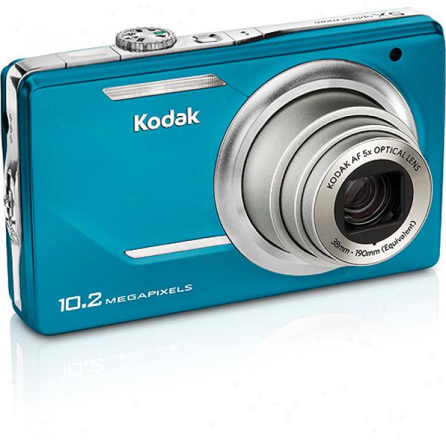 Kodak Easyshare M380 Teal 10.2mp Digital Camera With 5x Optical Zoom, 3
