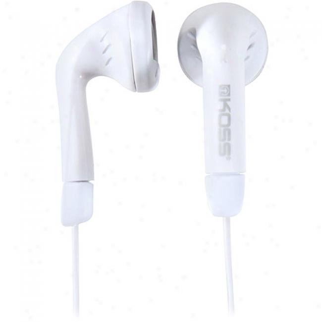 Koss Lightweight Ear6uds With Wind-up Case - White